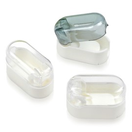 Zoolinn Wall-Mounted Toothbrush Head Covers – Grey & White, Travel Toothbrush Cap Organizer(3 Pack)