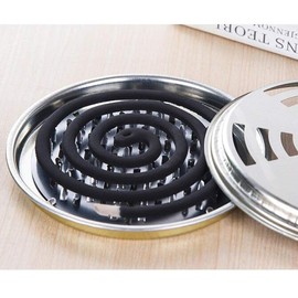 Wopohy Mosquito Coil Holder 4 Pieces Incense Spirals Holder Made of Stainless Steel Mosquito Coil Holder with Lid for Indoor and Outdoor Use