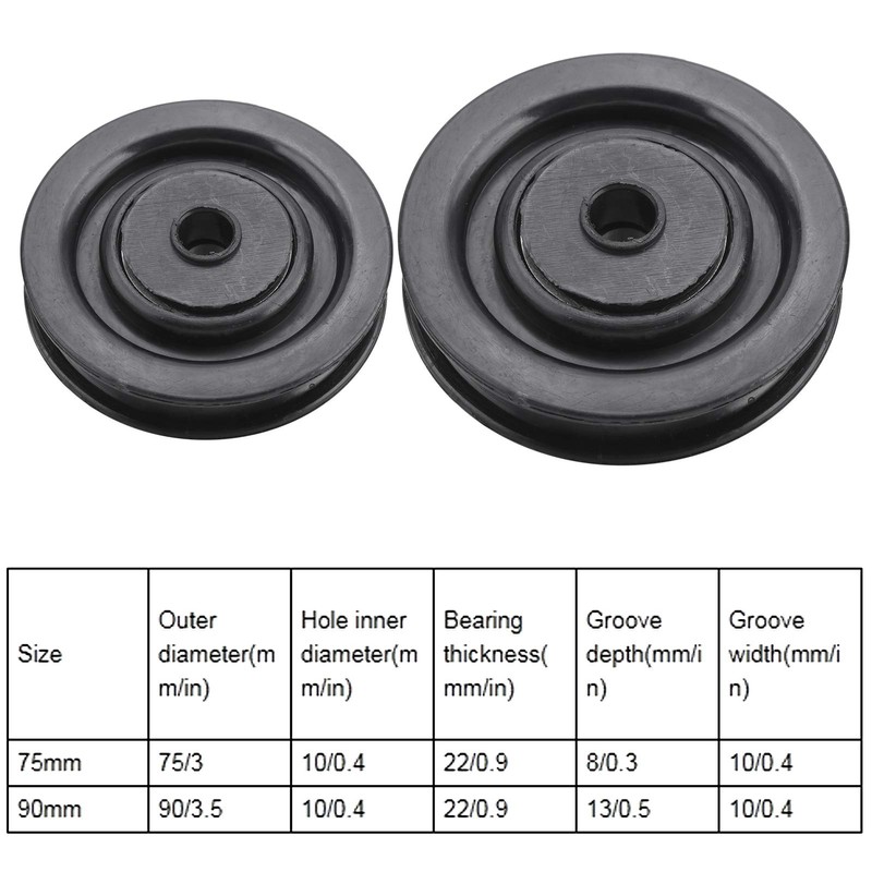 Bearing Pulley Wheel, 10 Pcs 75mm/90mm Universal Nylon Bearing Pulley