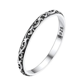 Bestyle Silver Womens Rings 925 Sterling Silver Celtic Knot Rings Wedding Band Ring Promise Ring for Her Valentine's Day Love Ring Size 11