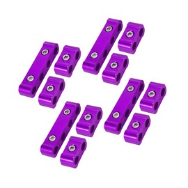 Partuto 4 Set 8mm Car Engine Spark Plug Wire Separator Looms Divider Organizer Clamp Aluminum Alloy Purple Replacement