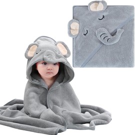 XIJEQOW Baby Bath Towel, Hooded Baby Towel, Baby Towel with Hood for Newborn, 80 x 80 cm