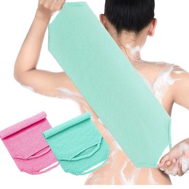 Samcos Scrubbing Towel, Set of 2, Bath Towel, Back Scrubber, Exfoliation, Pore Cleansing, Back Acne, Pore Cleansing, For Bath, Exfoliating Shower Sponge Pad, Unisex