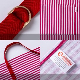Zihuatailor Striped Apron with Pockets for Women Cooking Apron for Men with Stripes Cooking Apron, Stripes Red