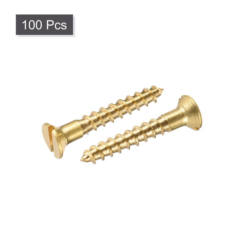 sourcing map Wood Screws M2.5 x 16mm Slotted Flat Head