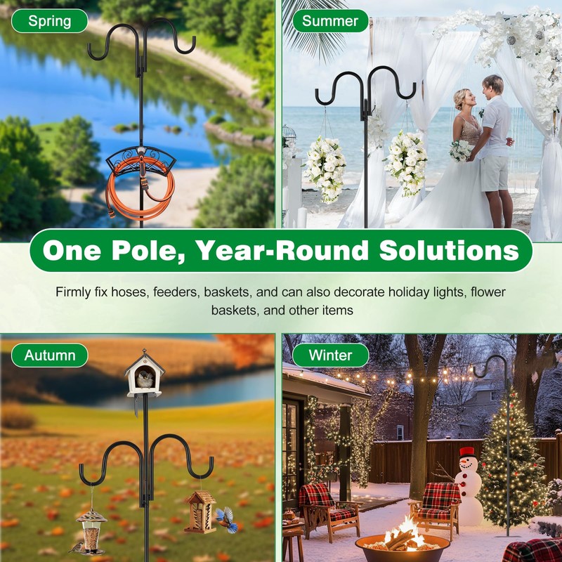 Upgraded Garden Hose Holder, Freestanding Water Hose Holder, Double Shepherds