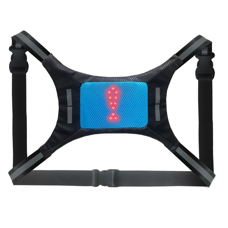 LED Reflective Vest USB Rechargeable Remote Control Turn Signal Light