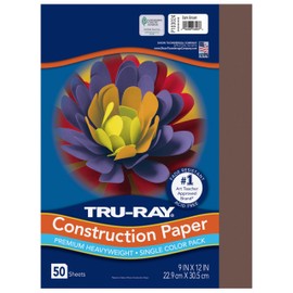 Tru-Ray® Construction Paper, 50% Recycled, 9" x 12", Dark Brown, Pack Of 50