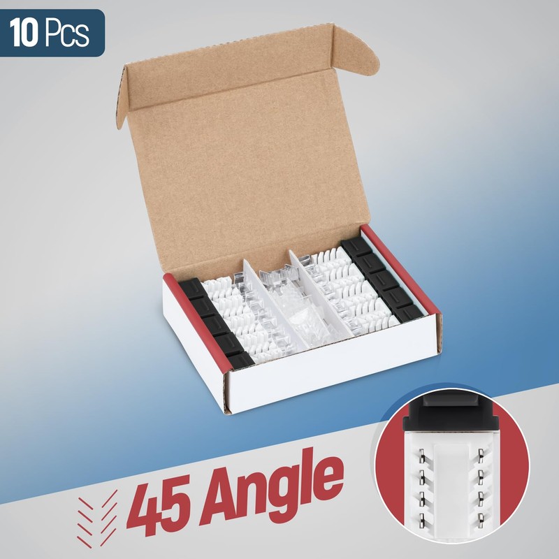 Everest Media Solutions 45° Angled CAT6 Keystone Jack in Black