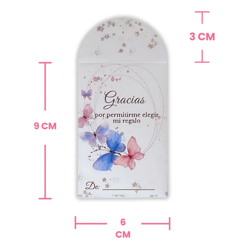 Sobres De Dinero, Decorados, Pequeños, Mariposas Celeste Celeste Mariposas Lila