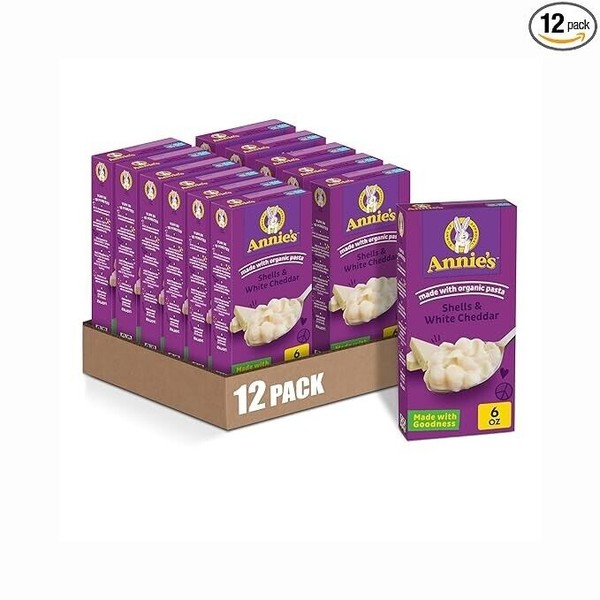 White Cheddar Shells Macaroni and Cheese with Organic Pasta, 6