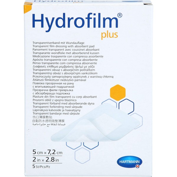 Hydrofilm Plus Transparent Dressing 5 x 7.2 cm Pack of