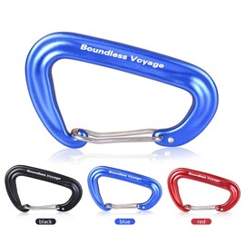 Boundless Voyage BV1026 Carabiner, For Climbing, High Strength, 12kN (2,200 kg), Small D-Ring, 7075 Aluminum Alloy, Ultra Lightweight, Hammock, Climbing, Rescue, Outdoor Supplies, 3 Colors (Blue x 4)