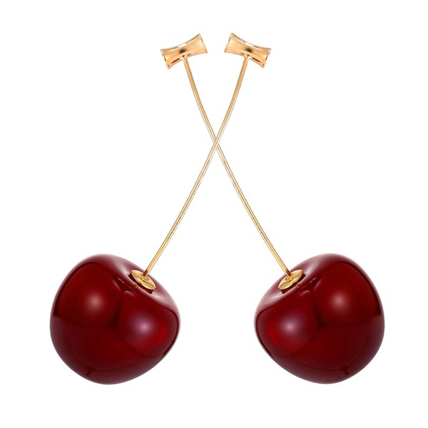 AMOR SPES Cute Earring 18K Gold Plating Cherry Stud Earrings