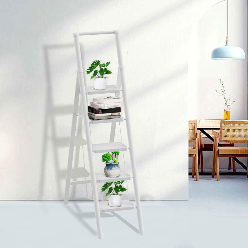 GameGem 5 Step Ladder for 10 Feet High Ceiling, Folding