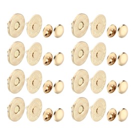 sourcing map 20 Sets Magnetic Snaps Button, 18x2mm/0.71"x0.08" Metal Round Magnetic Clasps Button Fabric Base Components and Cap Kit for Clothes Bag Leather DIY Purse Wallet, Gold