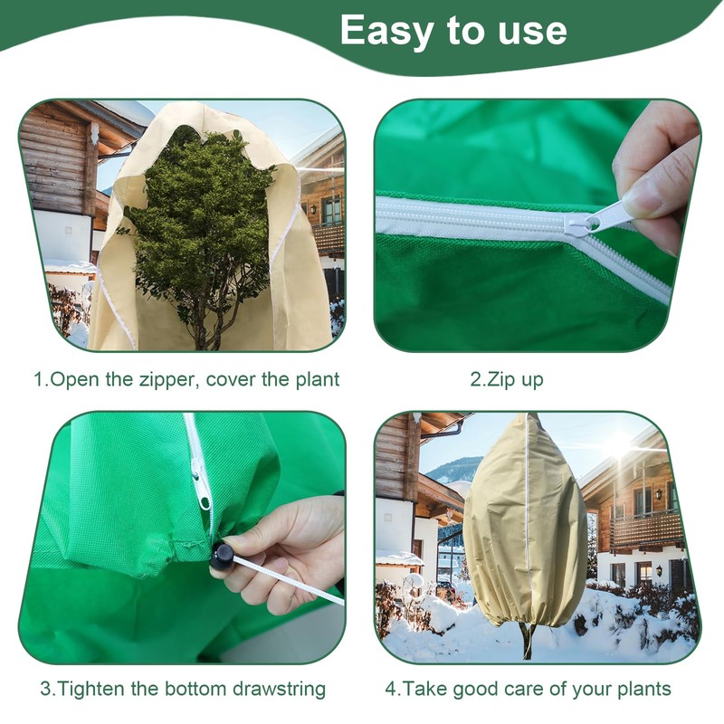 AmFor 2 Pack Large Plant Covers Freeze Protection, 95"x79" Frost