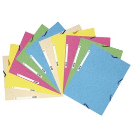 Exacompta - Ref 55550E - Europa Elasticated 3 Flap Folders (Pack of 10) - 24 x 32cm, Suitable for A4 Documents, 400gsm Genuine Premium Pressboard - Assorted Colours