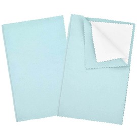 SEVENWELL 2pcs Jewelry Polishing Cleaning Cloth Large 10'' x 12'' for Sterling Silver Jewelry Gold, Diamond, Platinum, Precious Stones, Coins (Turquoise)