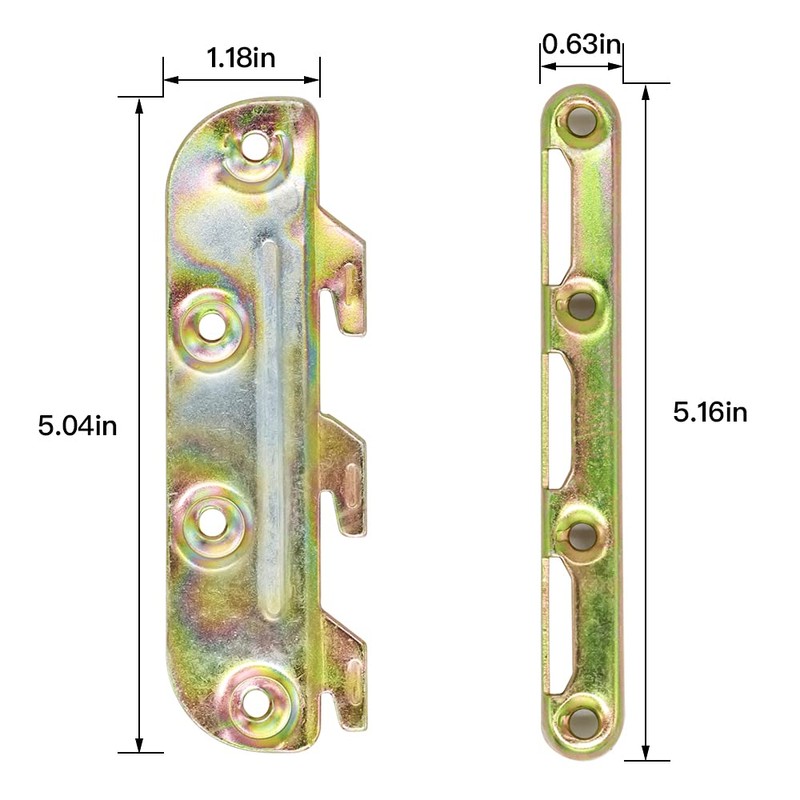 4 Set Bed Rail Brackets-Bed Frame Hardware for Wood Bed