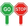 Ouligay Stop and Go Sign with Handle Double Sided Red