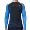 RIBBY SPF 50+ 5mm Padded Rash Guard, Black and Blue,