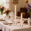 24 Pack Clear Glass Taper Candle Holders, 2.5 Inch Small