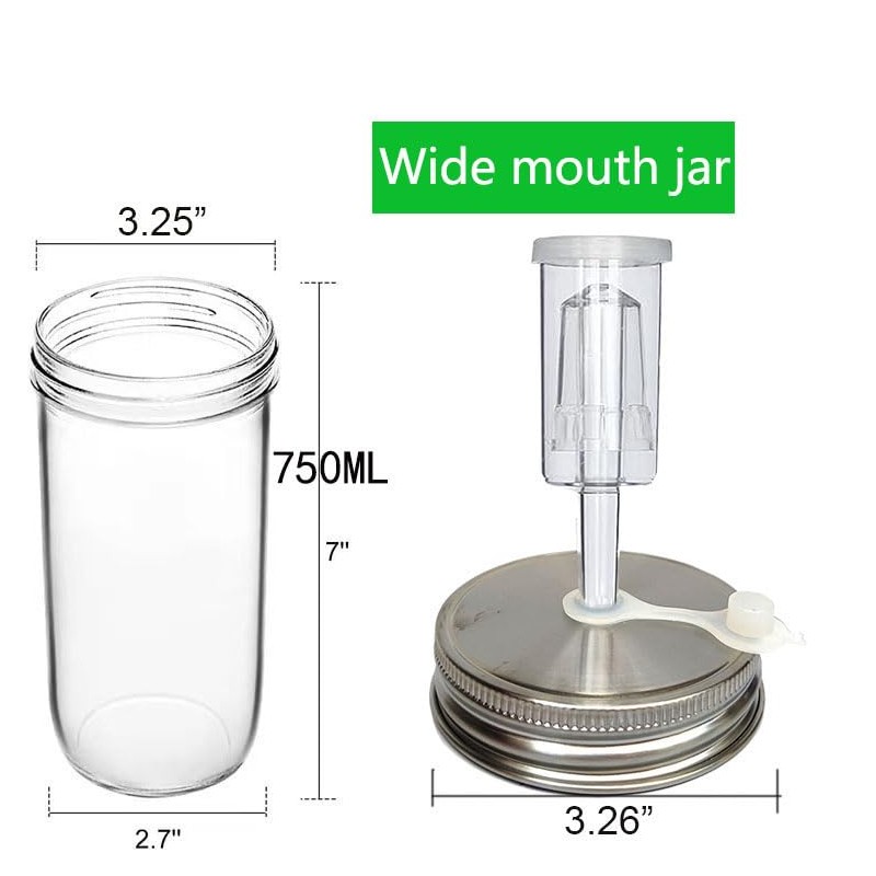 YOBNKU 2 set Complete Fermentation Kit，2 Fermenting Mason Jars ，2
