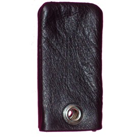Supple Leather Remote Cover/Case w Key-Ring Compatible with Tear-Drop Shaped Viper Remote Control Models 7141V 7641V 7642V (Black)