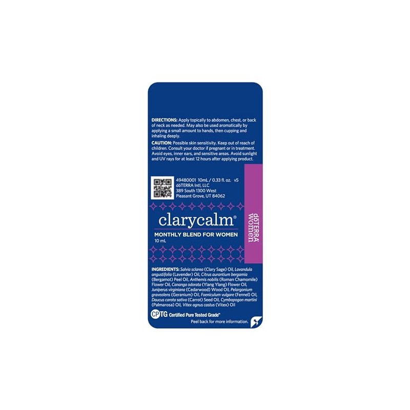 Doterra ClaryCalm (Solace) Roll On- Monthly Blend for Women 10ml