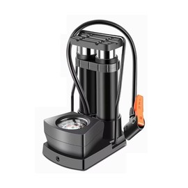 Bike Pump with Gauge,Air Bicycle Pump Inflator with High Pressure 160 PSI,Fits Presta and Schrader Valves Bike Tire Pumps Inflator High Pressure 160PSI & 11BAR for Road Bike Car MTB Sports Balls