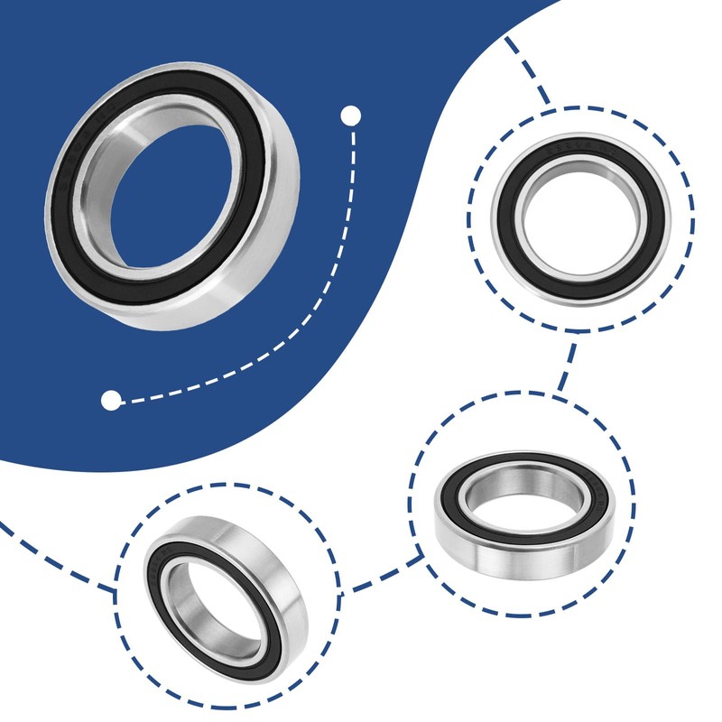 ECSiNG 4Pcs Front Wheel Sealed Bearing Stainless Steel Double Rubber