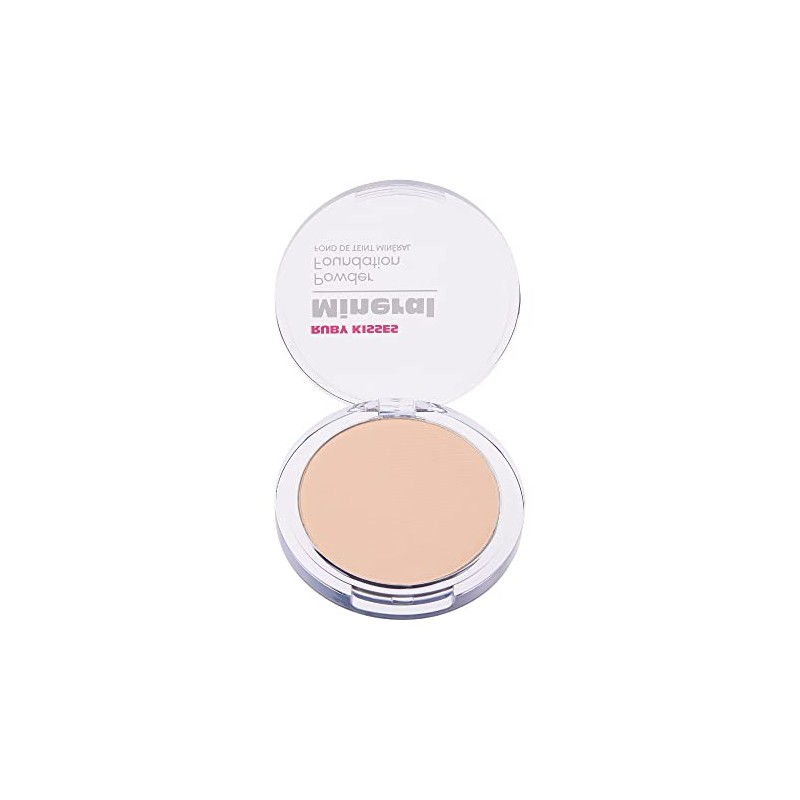 Ruby Kisses Mineral Pressed Powder Foundation, Medium to Full Coverage
