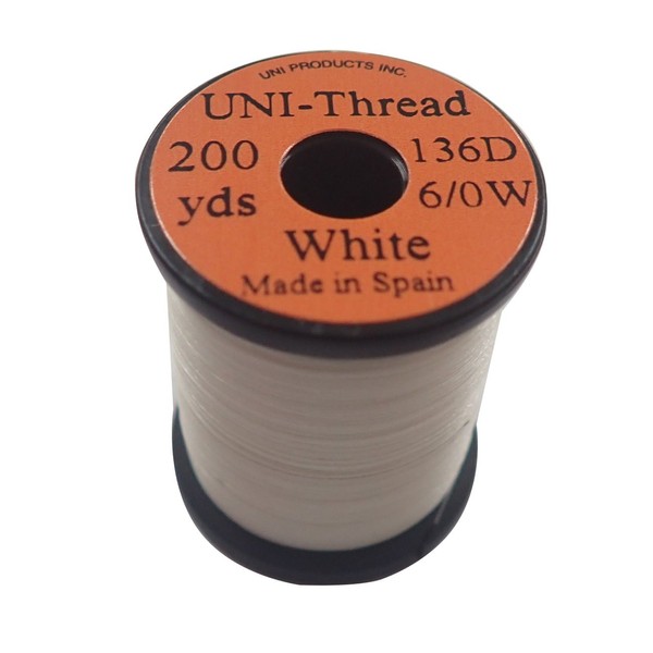 TIEMCO Fly Tying UNI Uni Thread, 6/0, 200 Yards, White