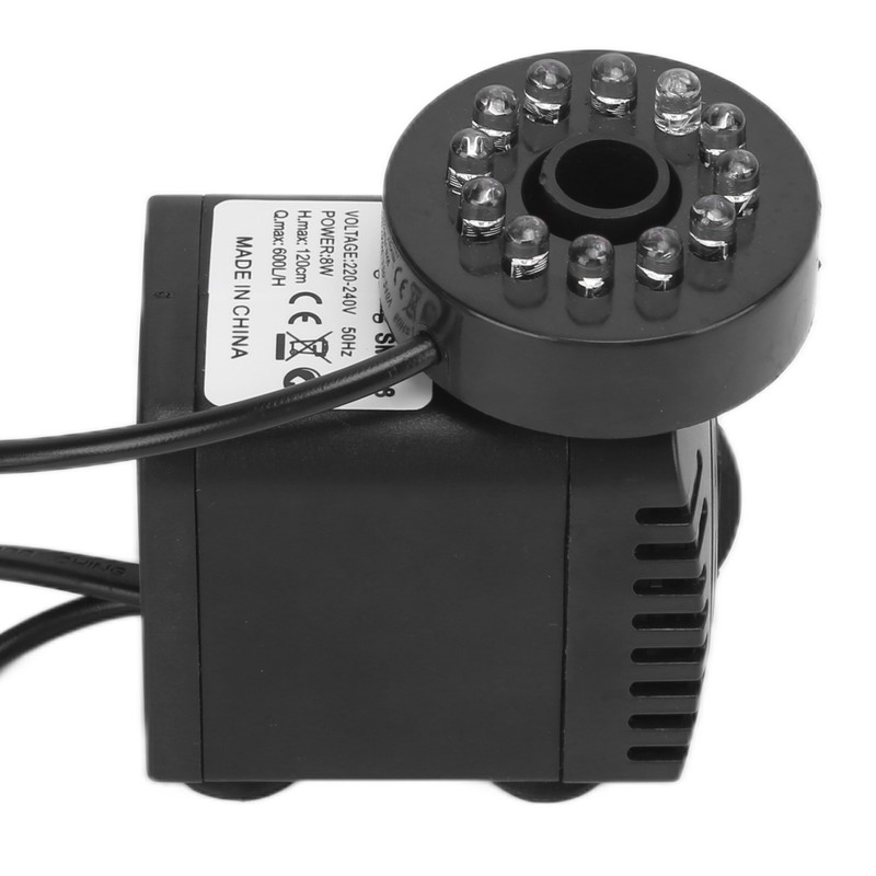 Submersible Fountain Pump With LED Light Water Pump Light for