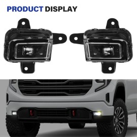 CNPAPC 2 For GMC Sierra 1500 2022 2023 2024 LED Fog Light Kit W/Switch Relay Wire Bezel