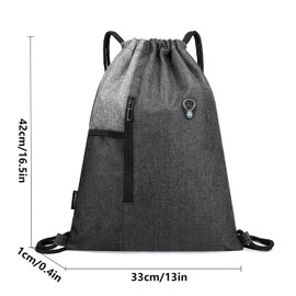 Cosyres Drawstring Gym Bag Backpack Small with Inner Pocket Sports Bag Gym Bag, Grey (grey 2)