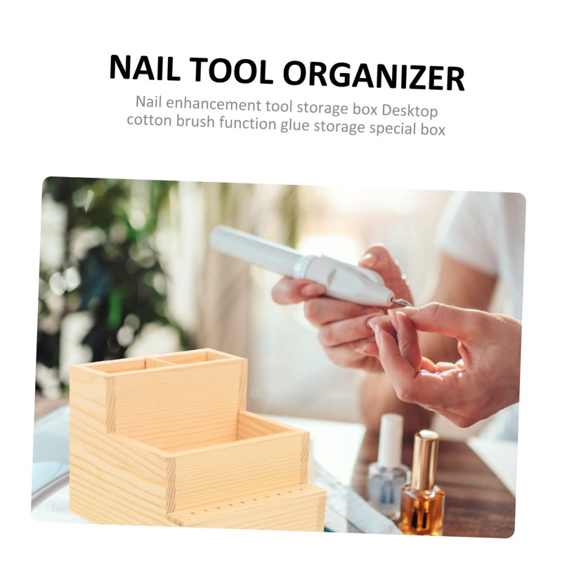 Baluue 2pcs Nail Tool Storage Box Double Pencil Holder for