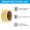 PATIKIL 3/4" NPT Female Brass Pipe Fitting Cap Set, 4Pcs