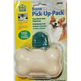 Poop Bags Pet Zone Bone Pick Up Pack - Deluxe Poop Bag Dispenser With Bags