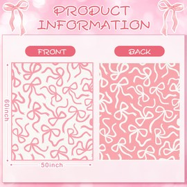 SmoothNovelty Pink Bow Blanket Coquette Bow Throw Blanket 50"x60" Soft Microfiber Preppy Plush Bedding Stuff Gifts Cute Couch Sofa Bed Room Decor for Women