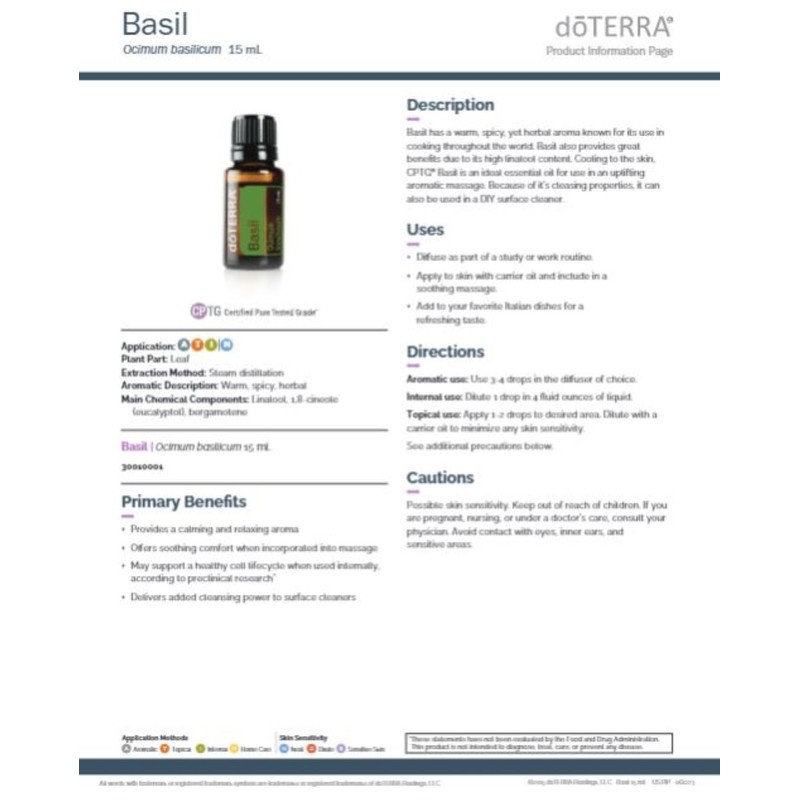 doTERRA - Basil Essential Oil - 15 mL