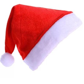 TSA LIMITED Santa Hats for unisex Comfort Velvet Red Christmas Hat Extra Thicken Classic Xmas Hat for Adults Christmas Fancy Dress Party Costume Supplies Without Fur - Medium