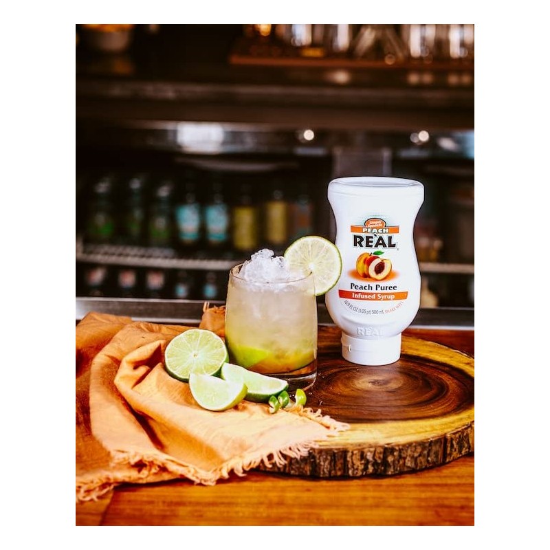 Peach Reàl Infused Exotics, Peach Puree Infused Syrup, 16.9 FL