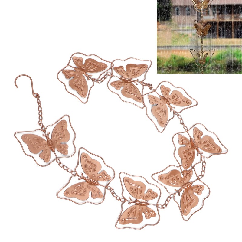 Butterfly Rain Chain Metal Outdoor Decorative Downspout Hanging Drainage Rain