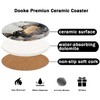 Dooke Coasters for Drinks, Round Absorbent Ceramic Stone Coasters Set
