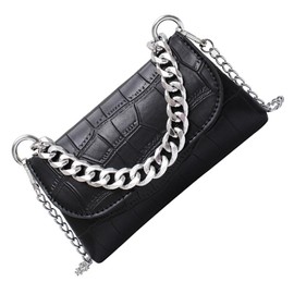 Healeved Women's Bag Stylish Handbag Black Pouch Mini Belt Bag Chain Storage Purse