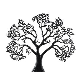 Deco 79 Aluminum Metal Tree Home Wall Decor Large Textured Wall Sculpture, Wall Art 50" x 1" x 41", Black