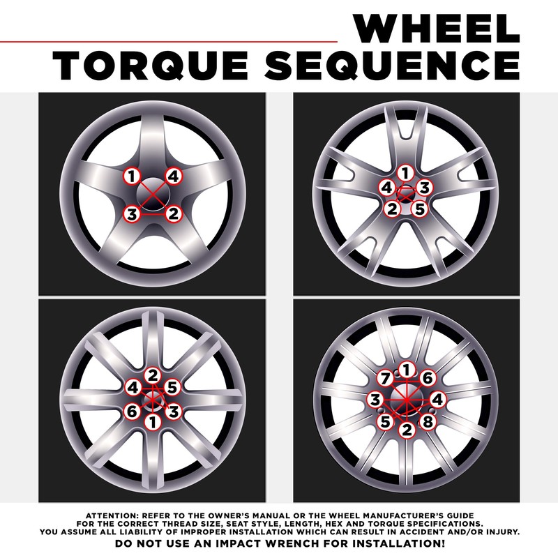 White Knight M14x1.5 Lug Nuts for Select GM and CDJR,