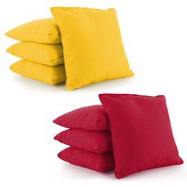 Tailor Spot Cornhole Bean Bags (Set of 8) Standard ACA/ACO Regulation Size Corn Filled 25+ Colors (Red, Yellow)